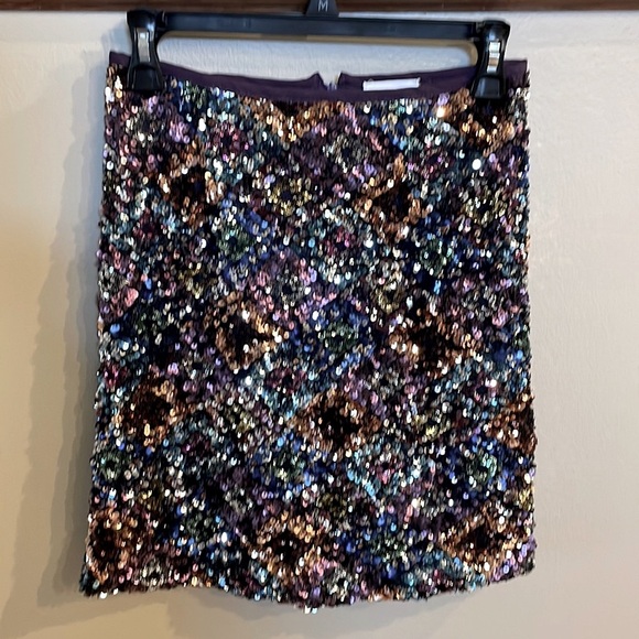 SEQUINS MINI Stretch MINI SKIRT . Zippered back size SMALL EUROPEAN DESIGNER - Picture 1 of 8